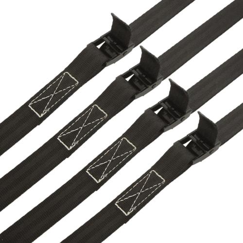 OMIQIY Set of 4 Cargo Tie-Down Straps, 6m x 2.5cm Wide, Multi-Purpose, for Securing Luggage, Earthquake Preparedness, Preventing Cargo Shifting, Packi