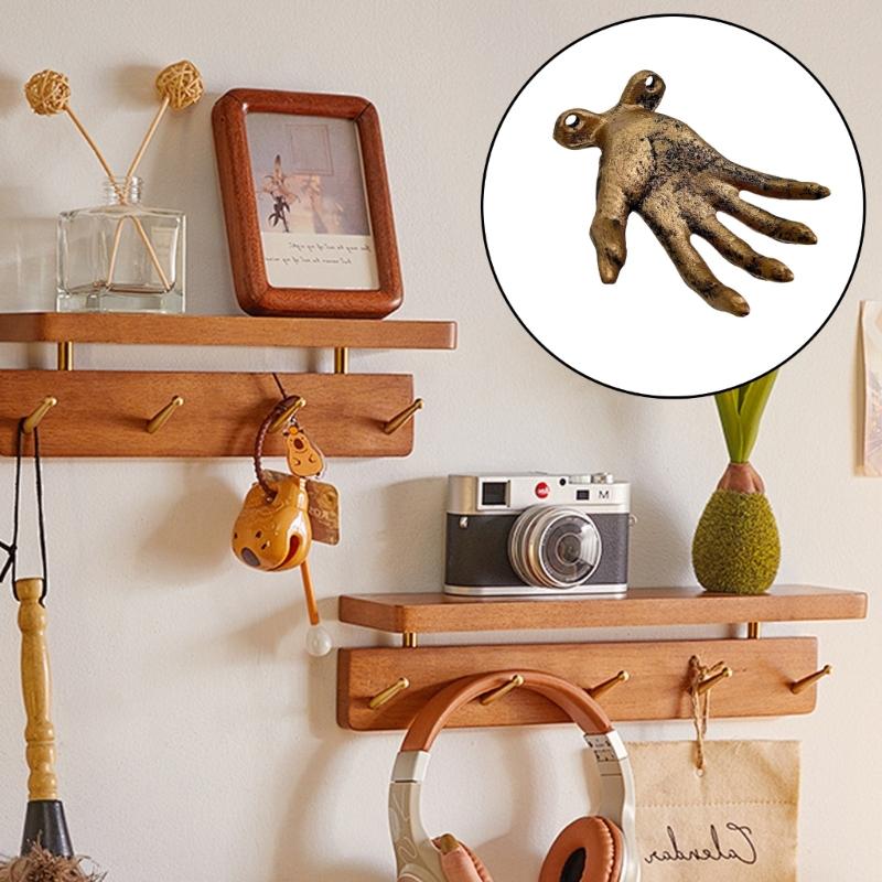 Gothic Witch Hand Sculpture Resin Wall Hook For Scary Decors With Antiqued Distressed Finish For Hanging Key Jewelry