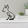 Abstract Dog Sculpture, Northern Europe Style Animal Statue, Craft Figurines for Cabinet,