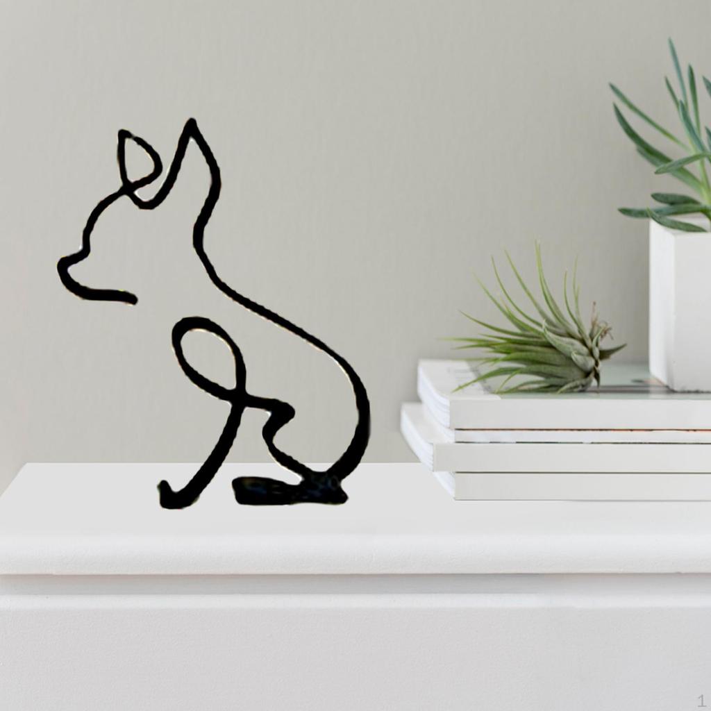 Abstract Dog Sculpture, Northern Europe Style Animal Statue, Craft Figurines for Cabinet,