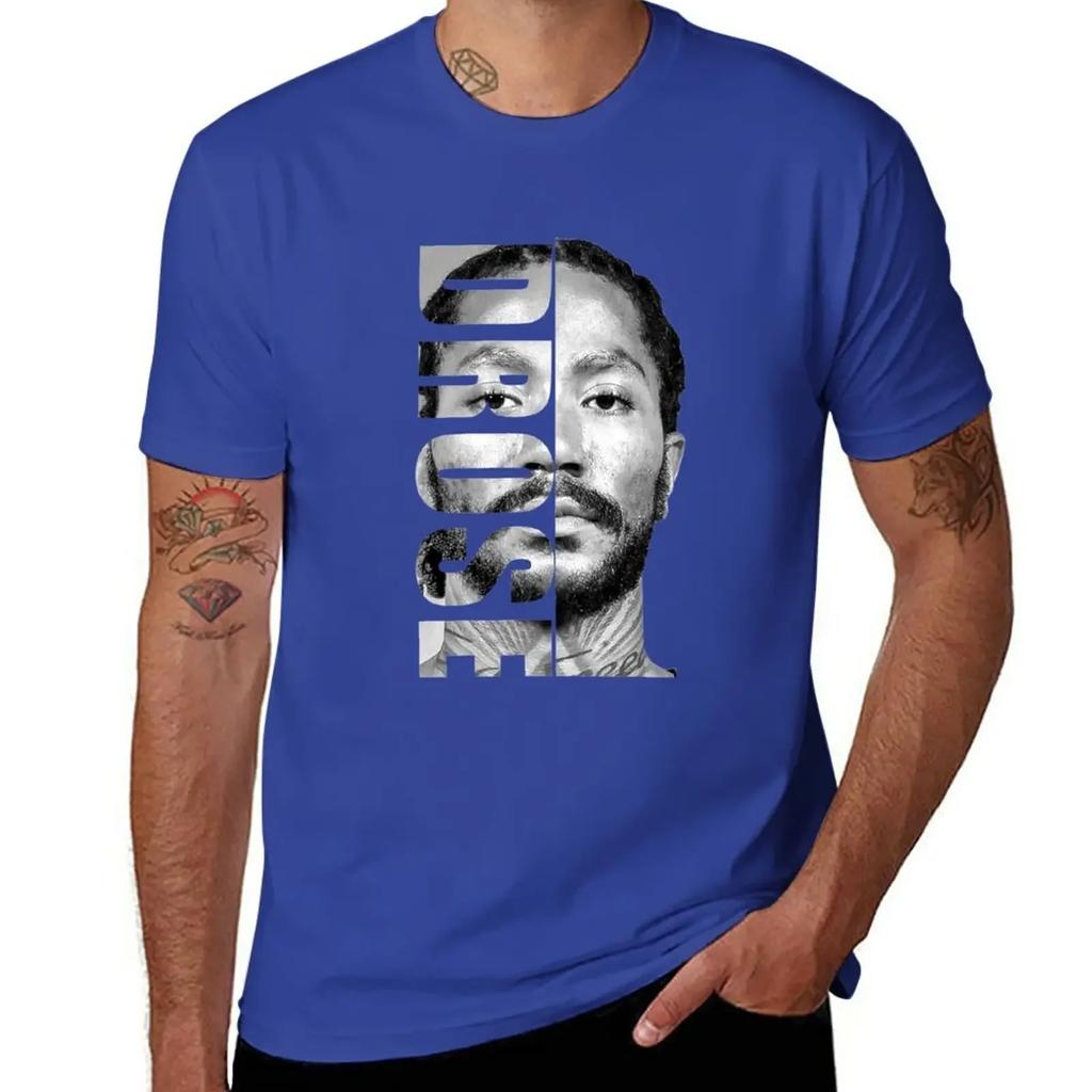 Derrick rose - Drose Black / White T-Shirt blanks anime plain men clothing