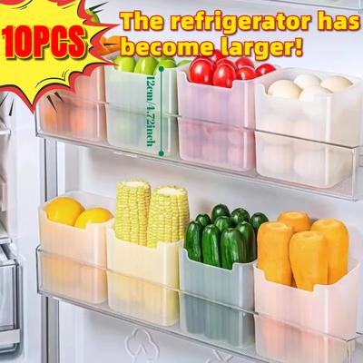 1/2/4/8/10 Pezzi Scatole Contenitori per Porta Laterale del Frigorifero Scatole per la Classificazione di Cibo Verdura Frutta da Cucina Contenitori Vari in Plastica