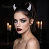 Fashionable Sharp Corner Headpieces Magnetic Rhinestone Devil Horns Hair Accessories for Halloween Cosplay, Sparkling Cosplay Headwear 3D Horn