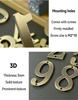 Solid Brass House Number Sign, 2.75 Inch (70mm) Metal Address Plaque for Mailbox, Apartment, Exterior Door, Number 8