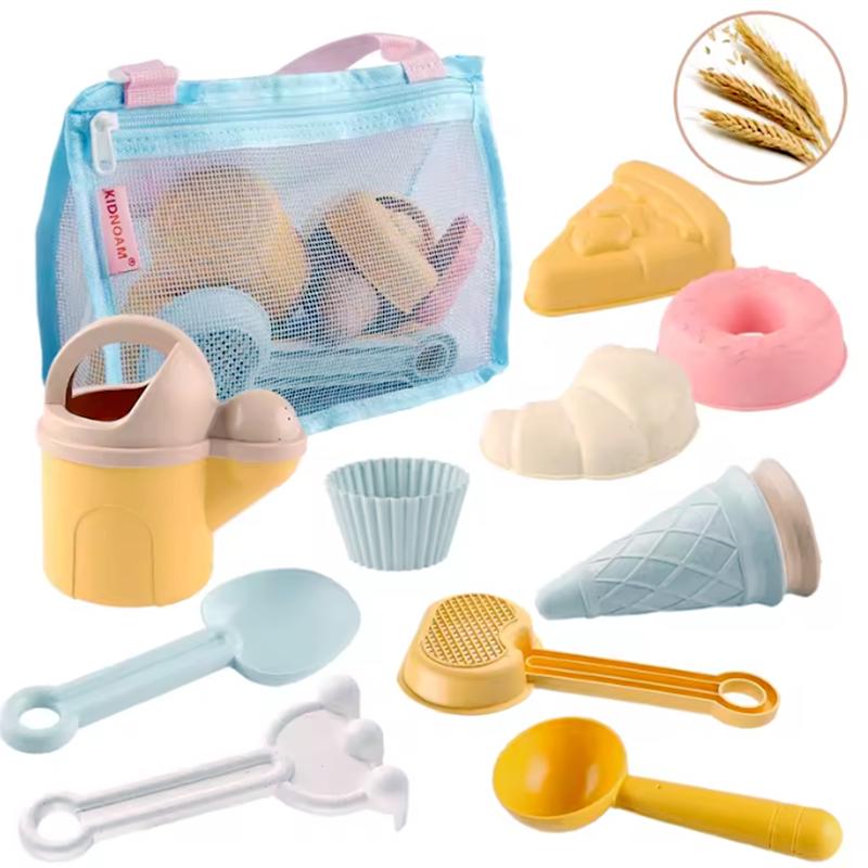 

Beach Sand Plaything Set Sand Digging Tools 11 Pcs Wheat Straw Summer Outdoor Seaside Play With Mesh Bag Travel Party Present For Toddler
