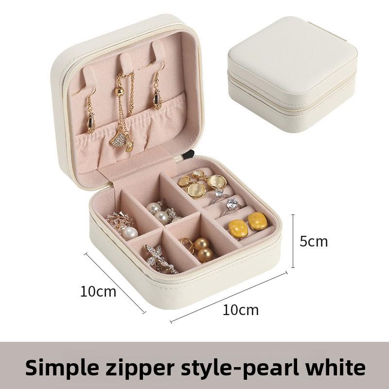 Mini Jewelry Box Storage Box Bag Small Pu Necklace Earrings Stud Earrings Jewelry Box Portable Jewelry Box