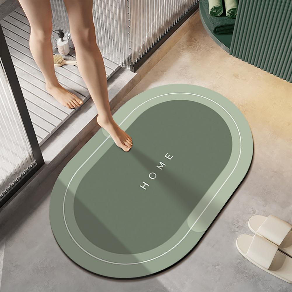 2 Stück Diatomeenerde Badezimmer Badezimmer Bodenmatte Wasserabsorbierend Rutschfest und Schmutzabweisend Teppich Fußmatte