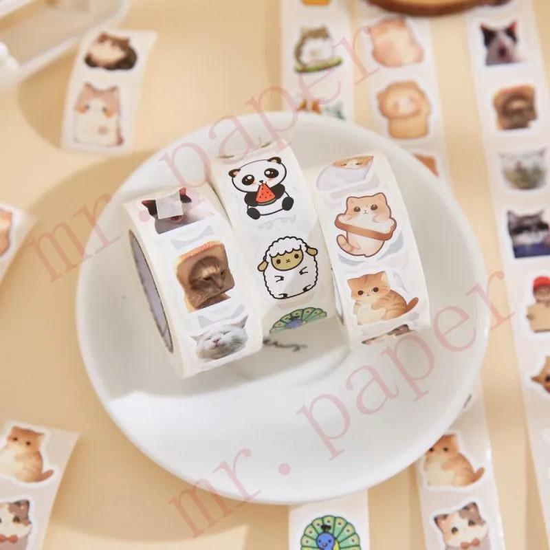 500 cartoon cute cat stickers cat pattern stickers hand account book sealing stickers sticky notes