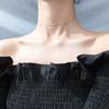 925 Sterling Silver Box Chain Round Ball Clavicle Chain Necklaces for Women Girl Gifts
