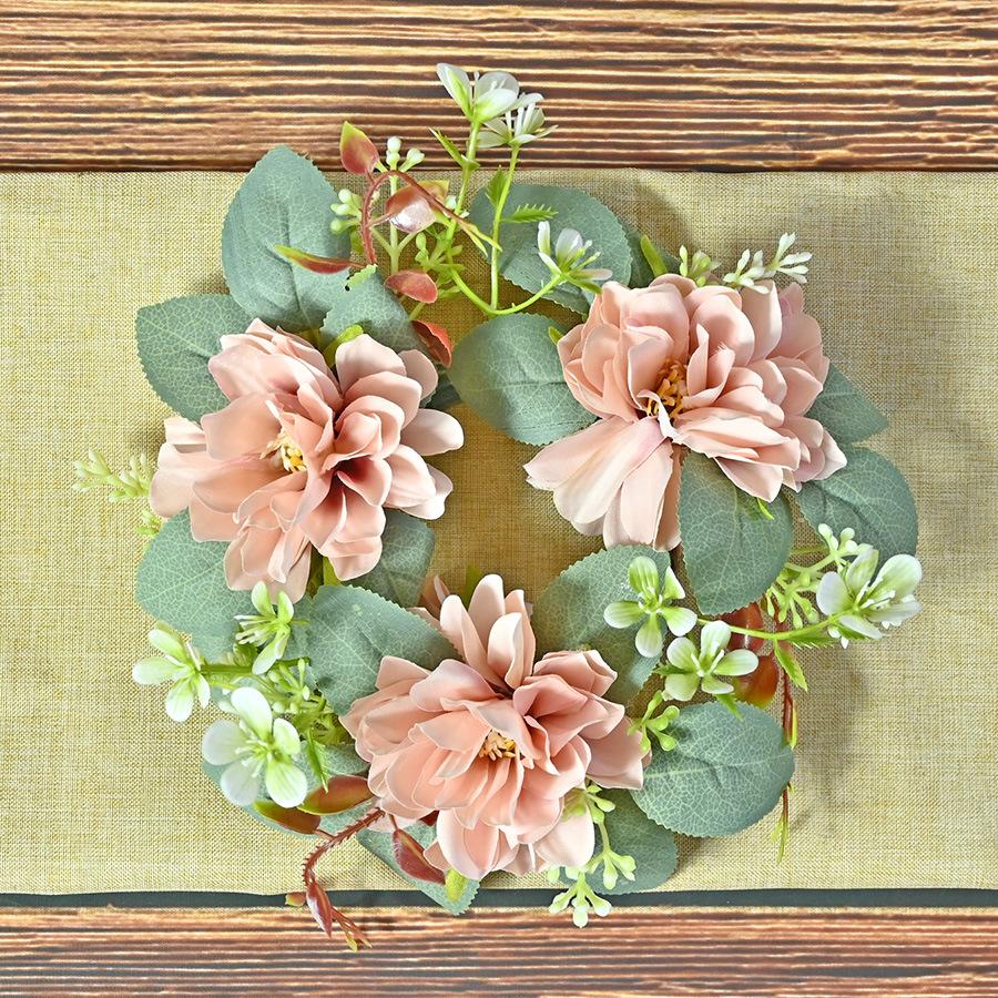 Simulation Dahlia Candlestick Wreath Simulation Wreath Dining Table Decoration Wedding Photography Props