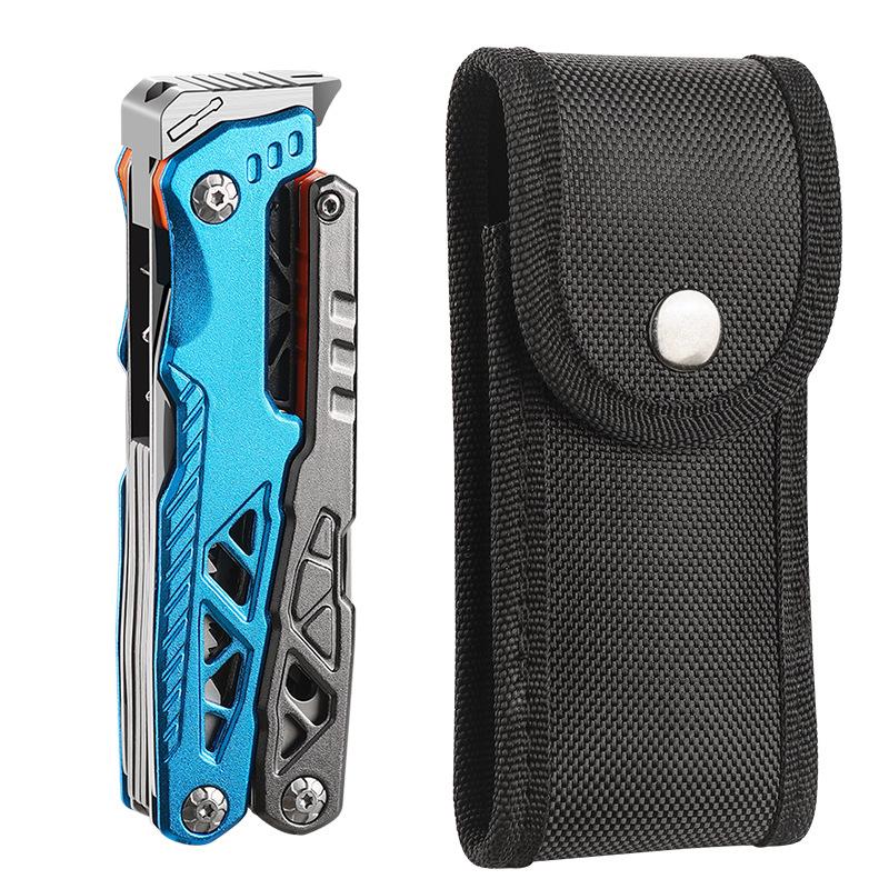 Multifunction Folding Pliers Portable EDC Multi Tool Outdoor Camping Repair Utility Tool with Screwdriver for Car Use 834Blue