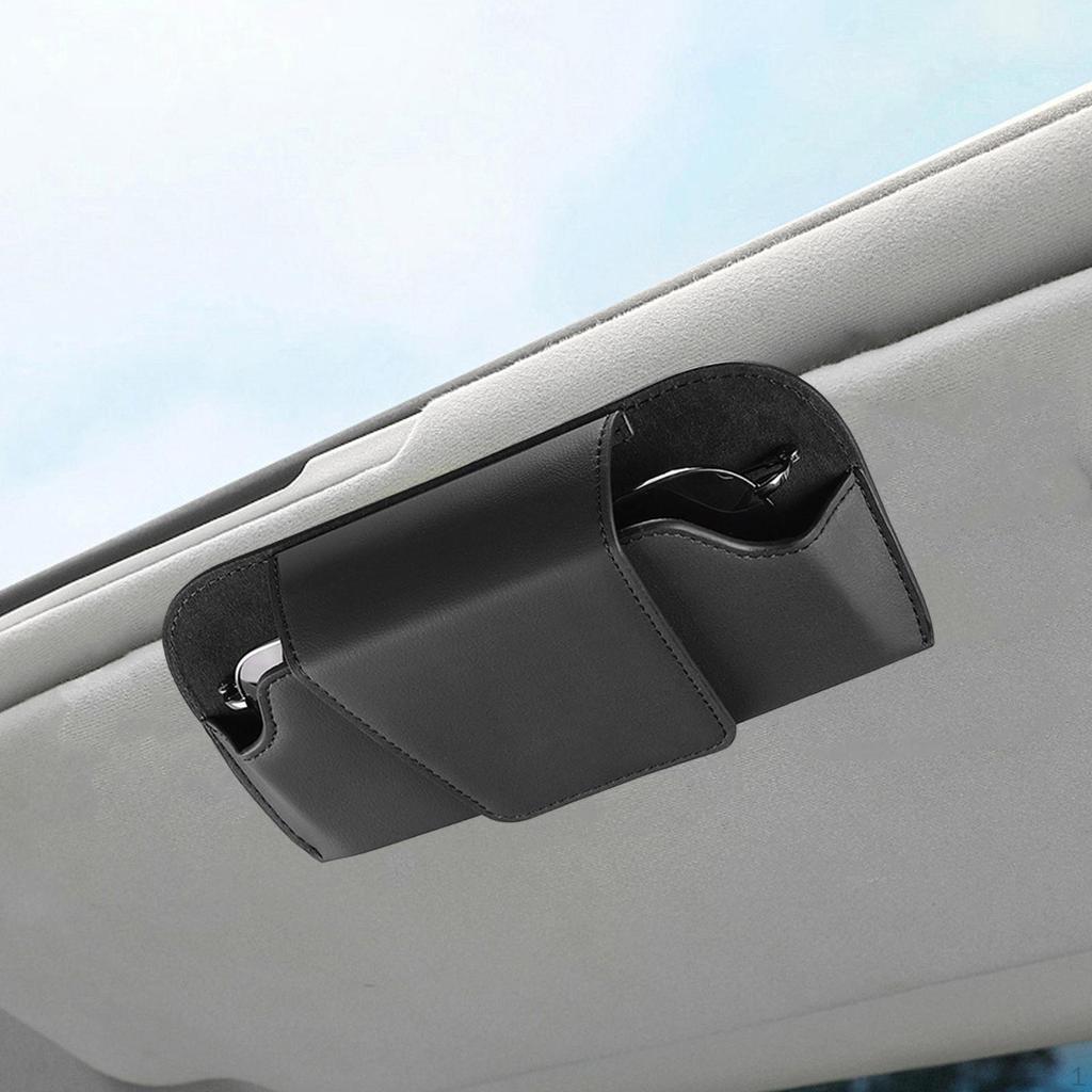 Car Glasses Clip, Portable PU Interior Accessory, Space-saving for Women And Men.