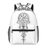 Viking Runic Compass Icelandic Magic Symbol Student Backpack School Bag Hiking Travel Daypack for Men Women Bookbag Shoulder Bag
