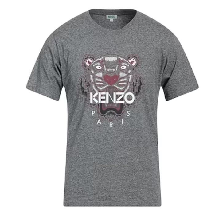T-Shirt Homme - KENZO - Tigre - Gris Foncé - Manches Courtes - 100% Coton