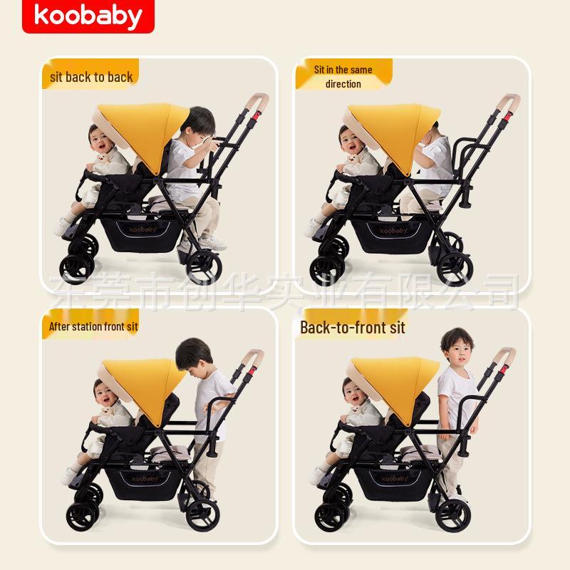 Koobaby Twin Lightweight Foldable Double Stroller for Infants and Toddlers