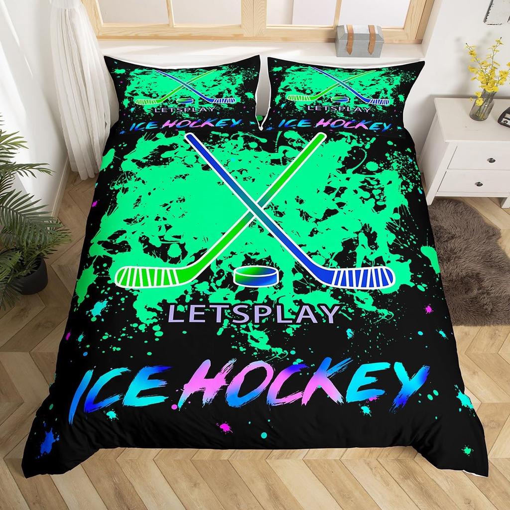 Feelyou Geometrisches Bettwäsche-Set Queen-Size Grün Schwarz Grau Bettbezug-Set für Jungen Mädchen Teenager Rechteck Quadrat Bettbezug Modern Abstrakt