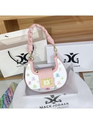 French Crescent Embroidery Bag: 2025 Autumn High-End Woven Shoulder Bag