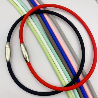 Japanese & Korean Style Silicone Choker with Stainless Steel Magnetic Clasp for Men and Women