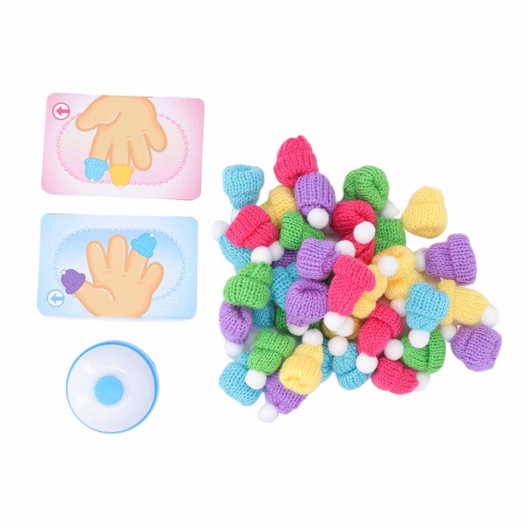 Knitted Thumb Cap Game Toy Colour Recognition Left and Right Hand Training Finger Miniature Game
