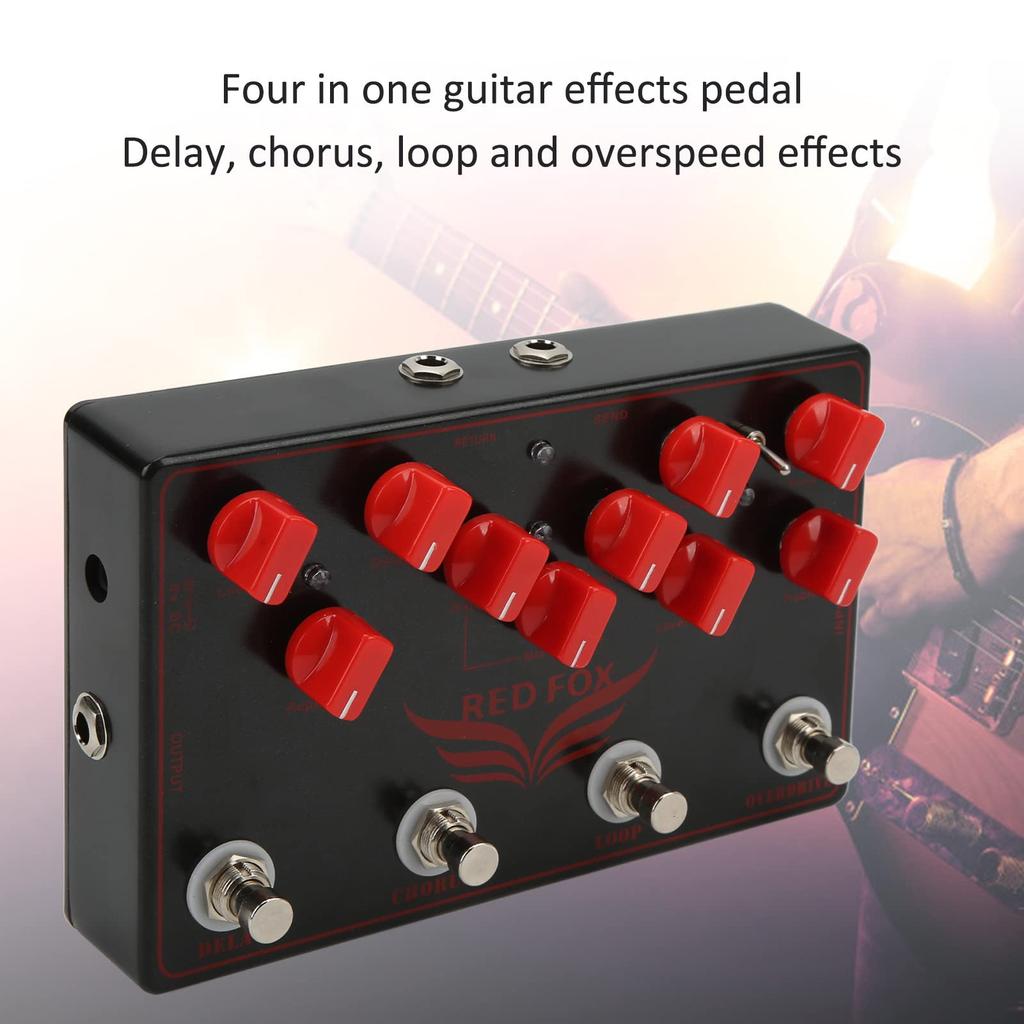 Synthesizer Guitar Pedal Delay Chorus Loop Overdrive Accessories Multi-Effects 4-in-1
