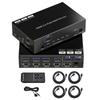 4K 60Hz HDMI KVM Switch 4x1 USB3.0 SPDIF L/R Audio Breakout for 4 PCs 1 Monitor with IR Remote