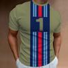 Summer Vintage T Shirt Mens 3D Racing Print Holiday Tops Outdoor Street T-Shirts Oversized Short Sleeve Tee Shirts Male Clothing