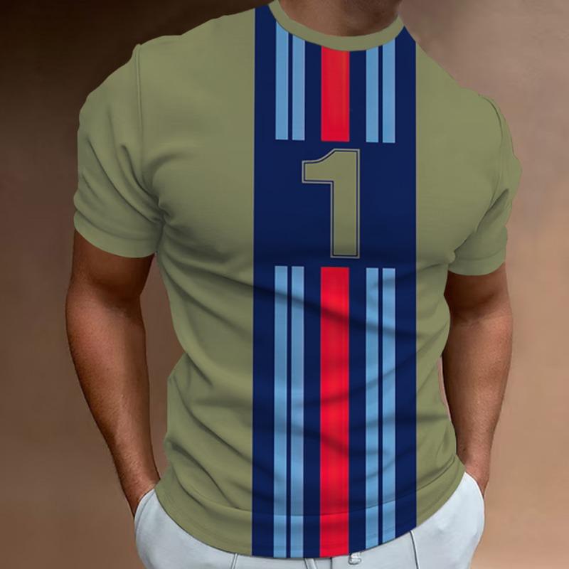Summer Vintage T Shirt Mens 3D Racing Print Holiday Tops Outdoor Street T-Shirts Oversized Short Sleeve Tee Shirts Male Clothing