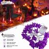 Indoor Outdoor Haunted House Decorations 10/20FT Halloween String Light, Battery Powered Purple LED Large Spider/Bat Garland, Spooky Small Spider
