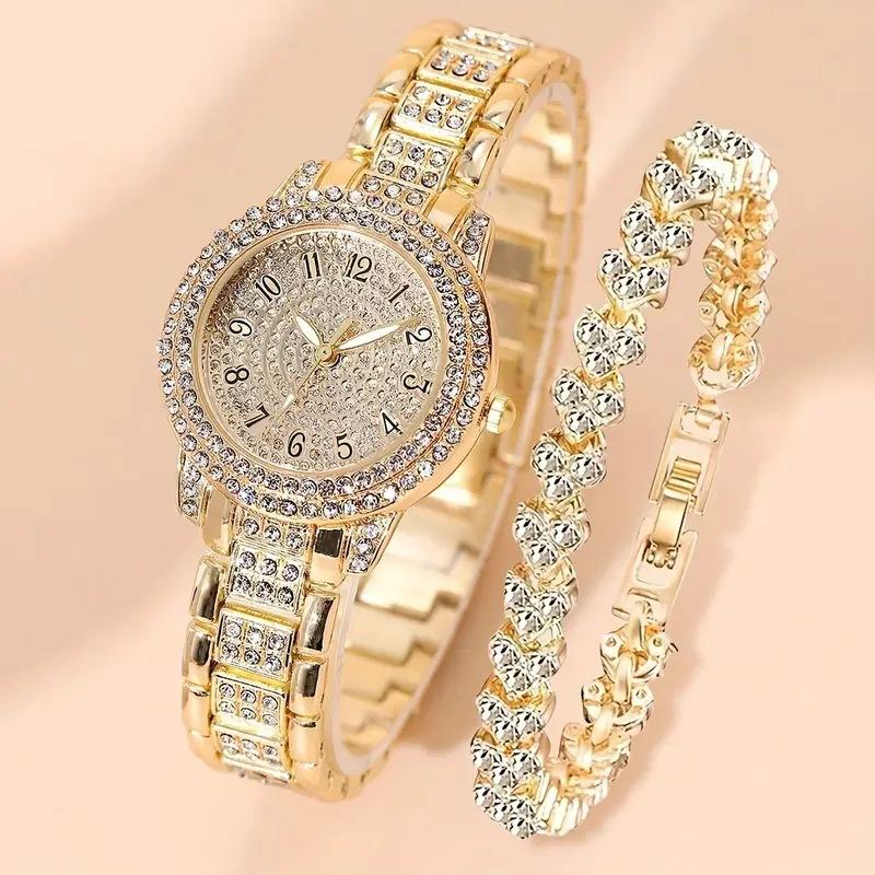 Ladies Watch Diamond Jewelry Watch, Women's Watch Quartz Watch Digital Watch Necklace Watch Set