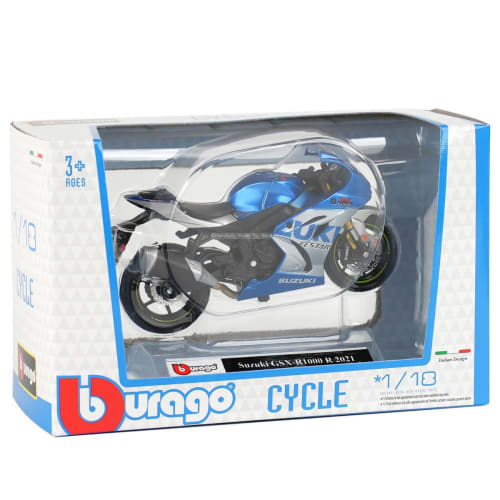Bburago 1/18 Scale Suzuki GSX-R 1000 2021 Blue / Motorcycle Diecast Model Car Finished Product 18-51088