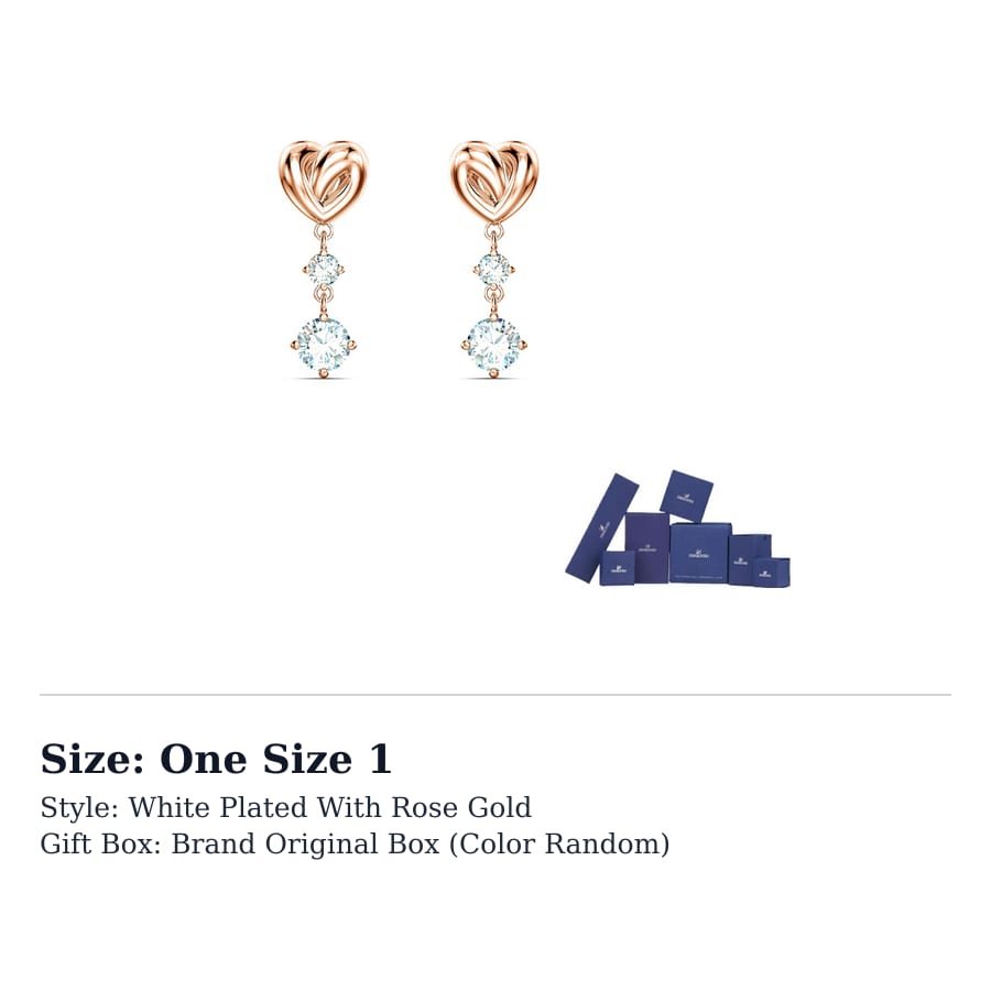 Swarovski Earrings Women's White Rose Gold Tone Plated 5517942