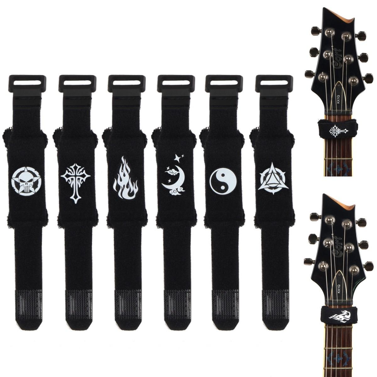 

Adjustable Guitar String Wrap Black Cotton Dampeners Electric Guitar D