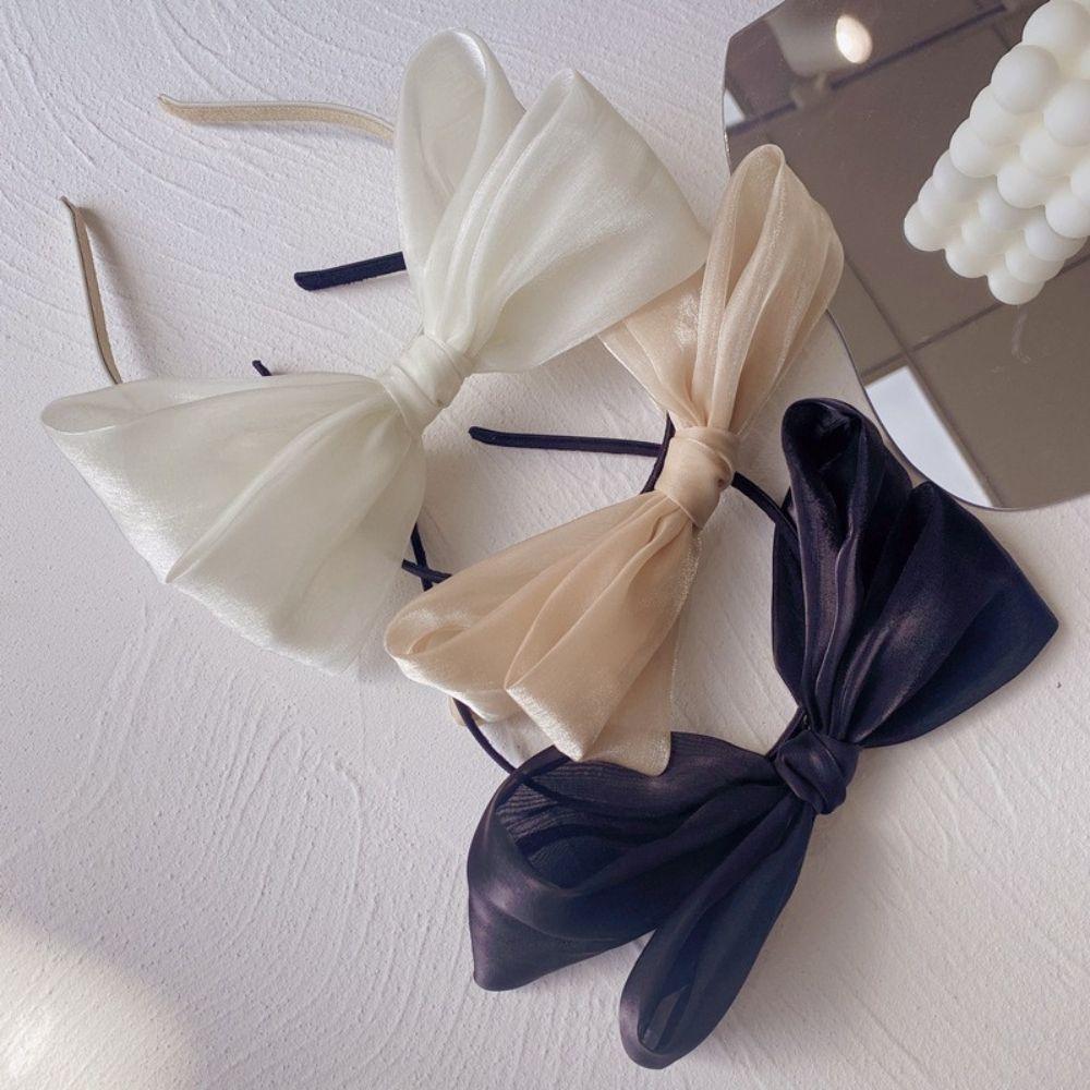 Hair Accessories Headwear Bright Silk Hairband Women Headband Korean Style Hairband Bow Hair Hoop