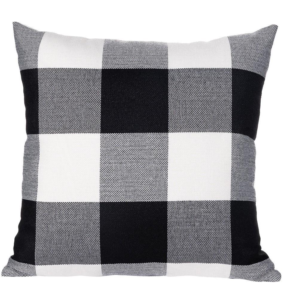 

1pc Vintage Farmhouse Outdoor Buffalo Plaid Linen Trim Pillowcase Cushion Cover Sofa Pillowcase, Khaki/striped No Pillow Core) 30x50cm серый