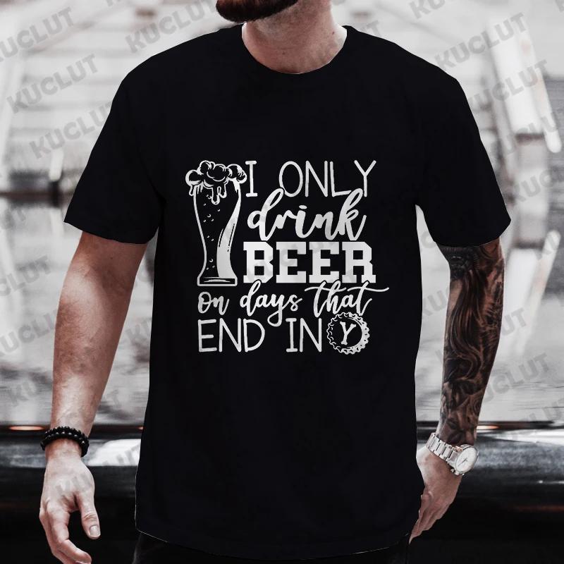 T-shirts for Men Drinking Beer Party Y2k Clothing Bachelor Party Drinking Team Matching Tees Shirts Outfit Oversized Streetwear