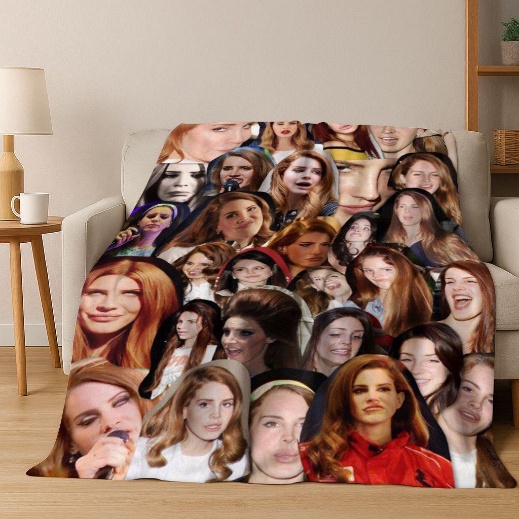 2026 Lana Del Rey Lizzy Grant Cantante Arte Coperta di Flanella, Morbida e Accogliente Coperta da Divano per Casa Camera da Letto Letto Divano Picnic Ufficio Coperta
