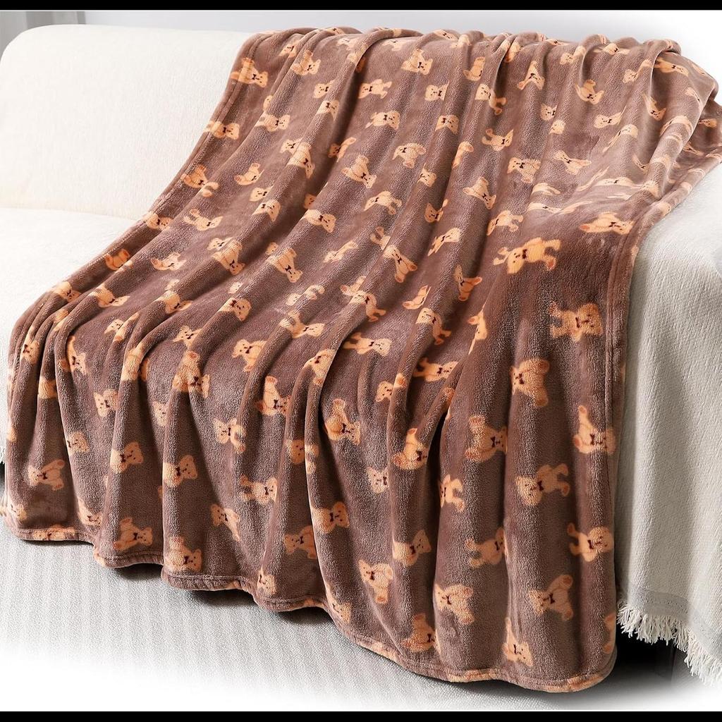 Cozy Plush Toddler Fleece Throw Blanket with Cartoon Bear Print Soft Warm Flannel for Kids Daycare School Use X Inches