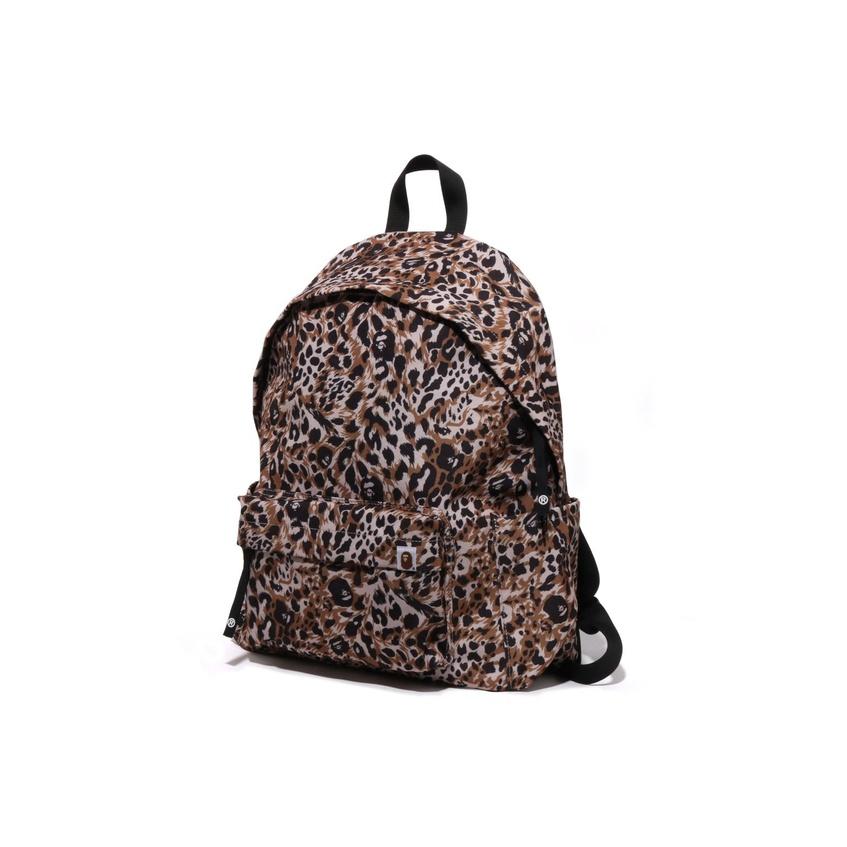 A Bathing Ape Pattern Fabric Backpack Unisex Backpack Leopard-Print 0ZXBGM004891P