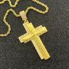 Hip Hop Fashion Cross Necklace with Rhinestone Men Punk Styling Stainless Steel Pendant Gold Color Chain Creative Necklace Gifts