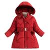 Mädchen Winter Mittellanger Dicke Mantel mit Pelzkragen