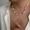 KunJoe 3Pcs Vintage Wooden Beads Chain Choker Necklace for Men Scallop Coconut Tree Pendant Necklace Male Jewelry on the Neck