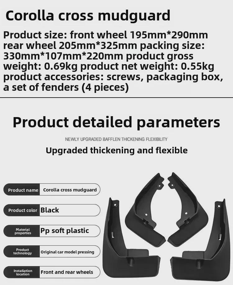 Kompatibel stänkskydd för 2020 Corolla Cross däckskärm