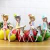 Creative Cute Fruit Girl Figurines Resin Crafts Cartoon Fruit Doll Ornaments Jelly Color Girl Car Accessories Decor Gifts