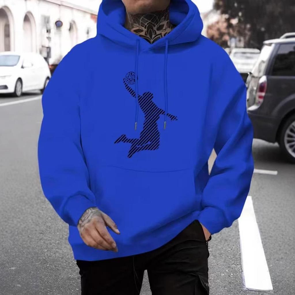 Cross-Border Men's & Women's Loose Fit Print Hoodie - European & American Style, Drop Shoulder, Spring & Autumn.