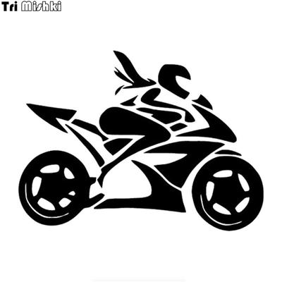 Tri Mishki HZX879# Gilr Motorradfahrer-Autoaufkleber, lustige Vinyl-Aufkleber, Motorradzubehör, Aufkleber für Frauen