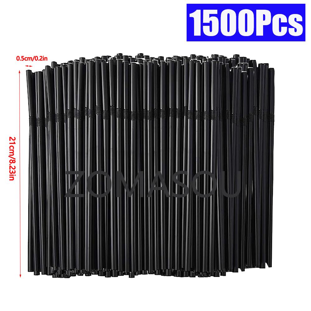 50,3000Pcs Black Drinking Straws Cocktail rietjes, Milk Tea Bar Party Wedding Kitchen Home Accessories Beverage Straw Wholesale