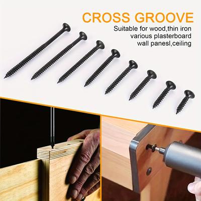 205PCS #7 Premium Drywall Screws - Quality Carbon Steel, Self-Tapping with Cross Driver, 8 Sizes Sorting Kit