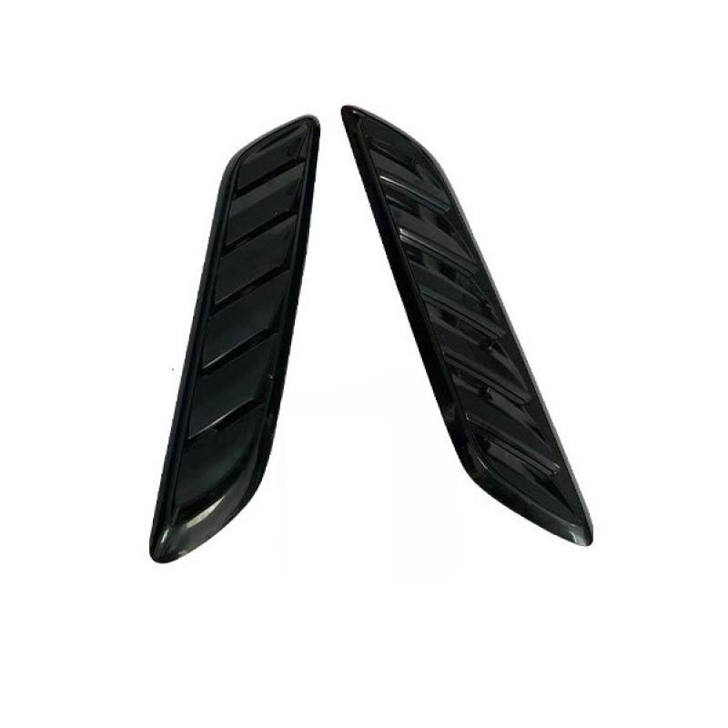 2Pcs Universal Car Hood Cooling Vents ABS Body Stickers Carbon Fiber Style Exterior Trim Accessory For Vehicle Modification