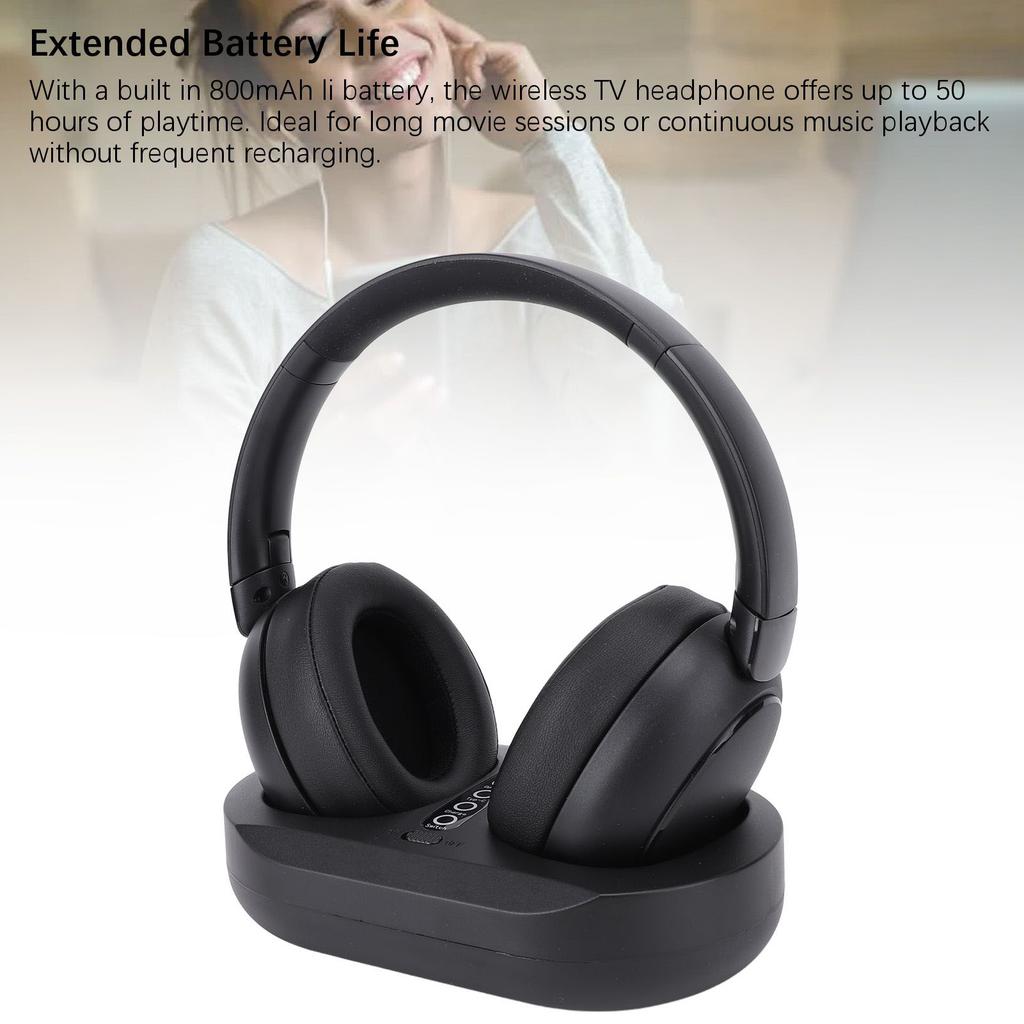 Wireless Headphone for TV Watching 2.4G Bluetooth 5.3 Wireless TV Headset with Charging Base for Seniors Elderly