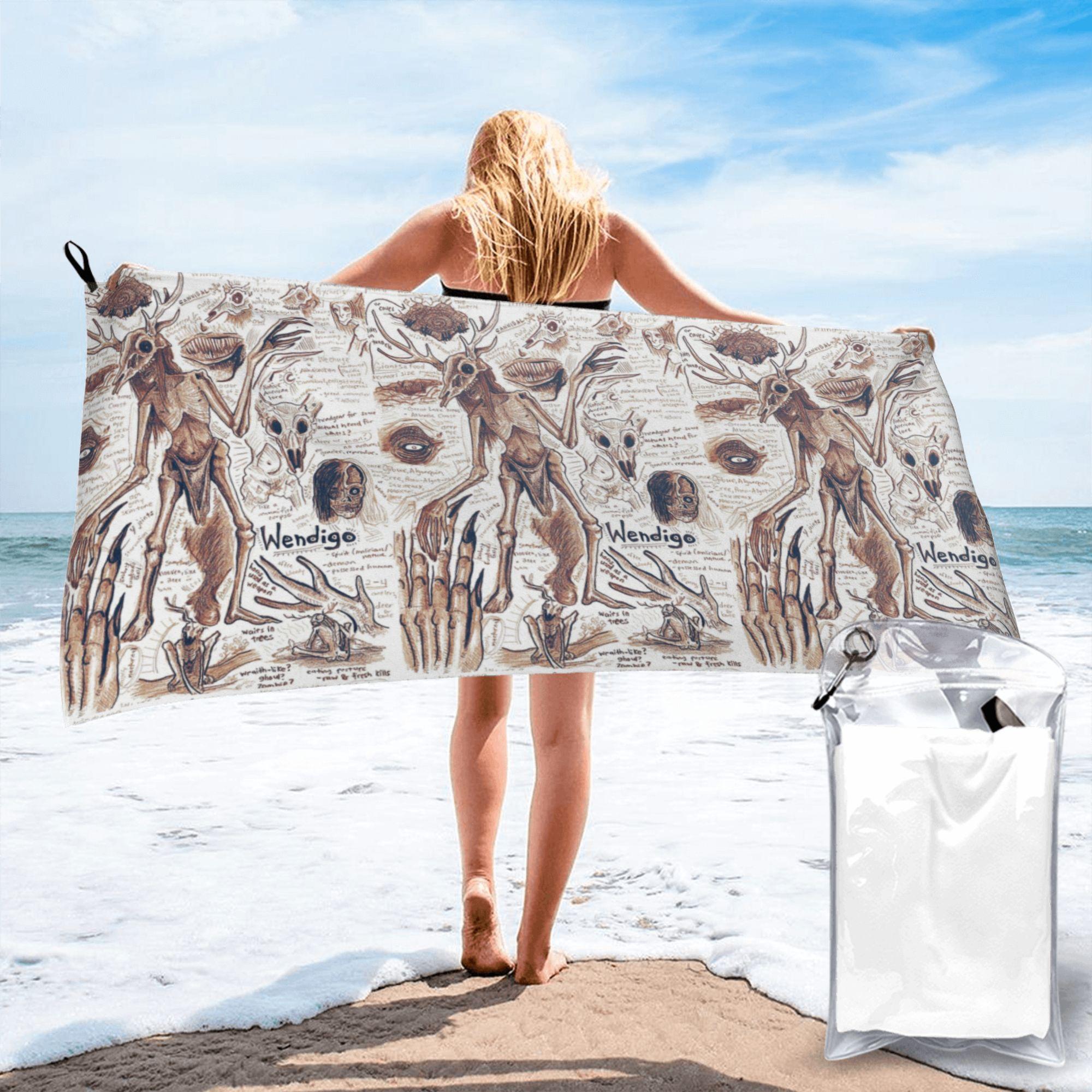 

EgertronPuck s Wendigo ANatomy Beach Towel Soft Microfiber Quick Dry Absorbent Quick Towels For Bath W30*H60(CM)